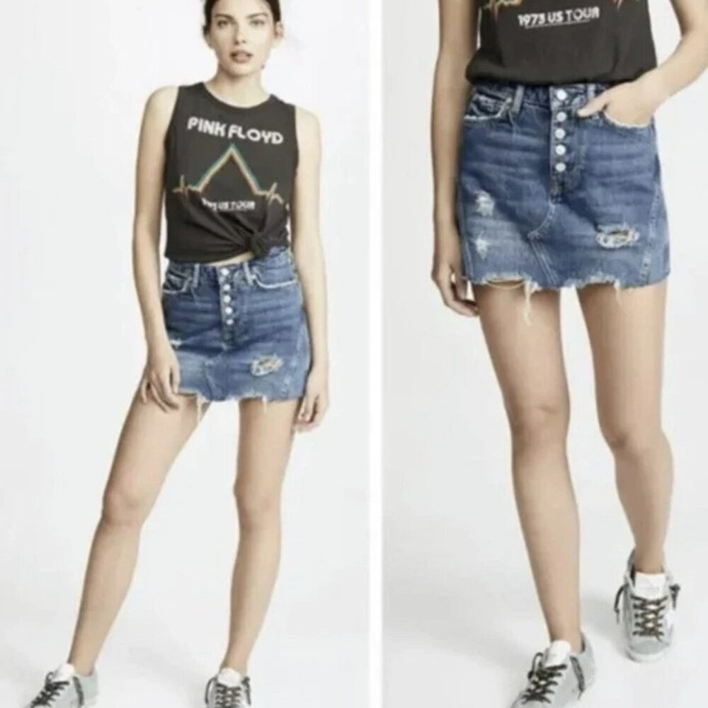 Free People We The Free Harvey Distressed Denim Skirt Size 30